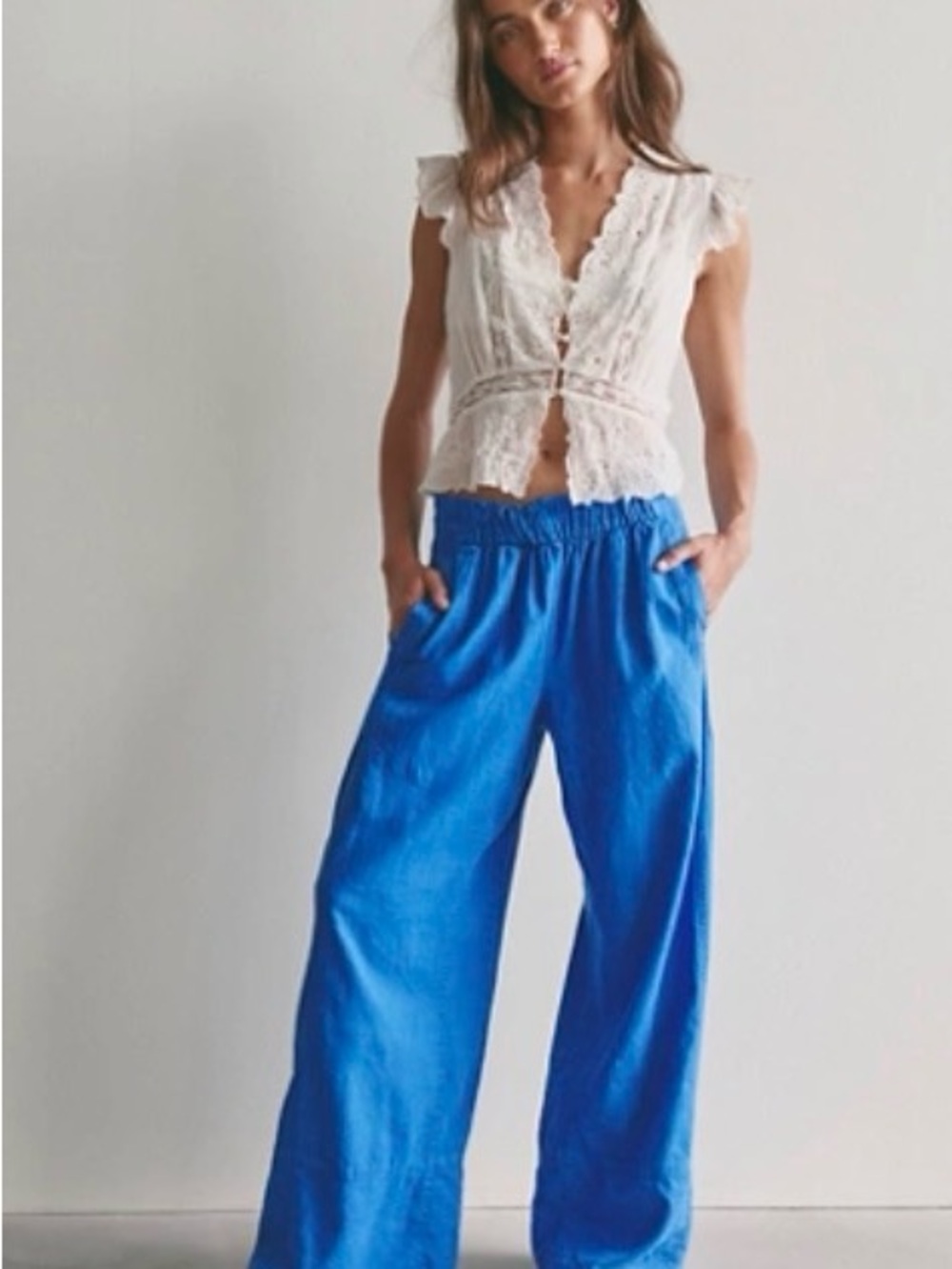 Day's End Linen Pull-On Pants Free People XL